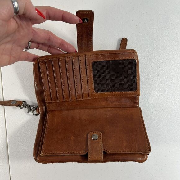 Valenca Holland Brown Woven Distressed Leather Wallet Credit Card ID Holder - Picture 7 of 13